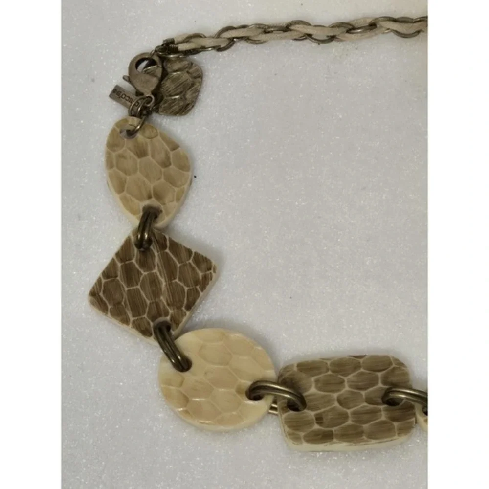Chicos Belt Womens Hard Plastic Jewelry Design Brown Chain‎